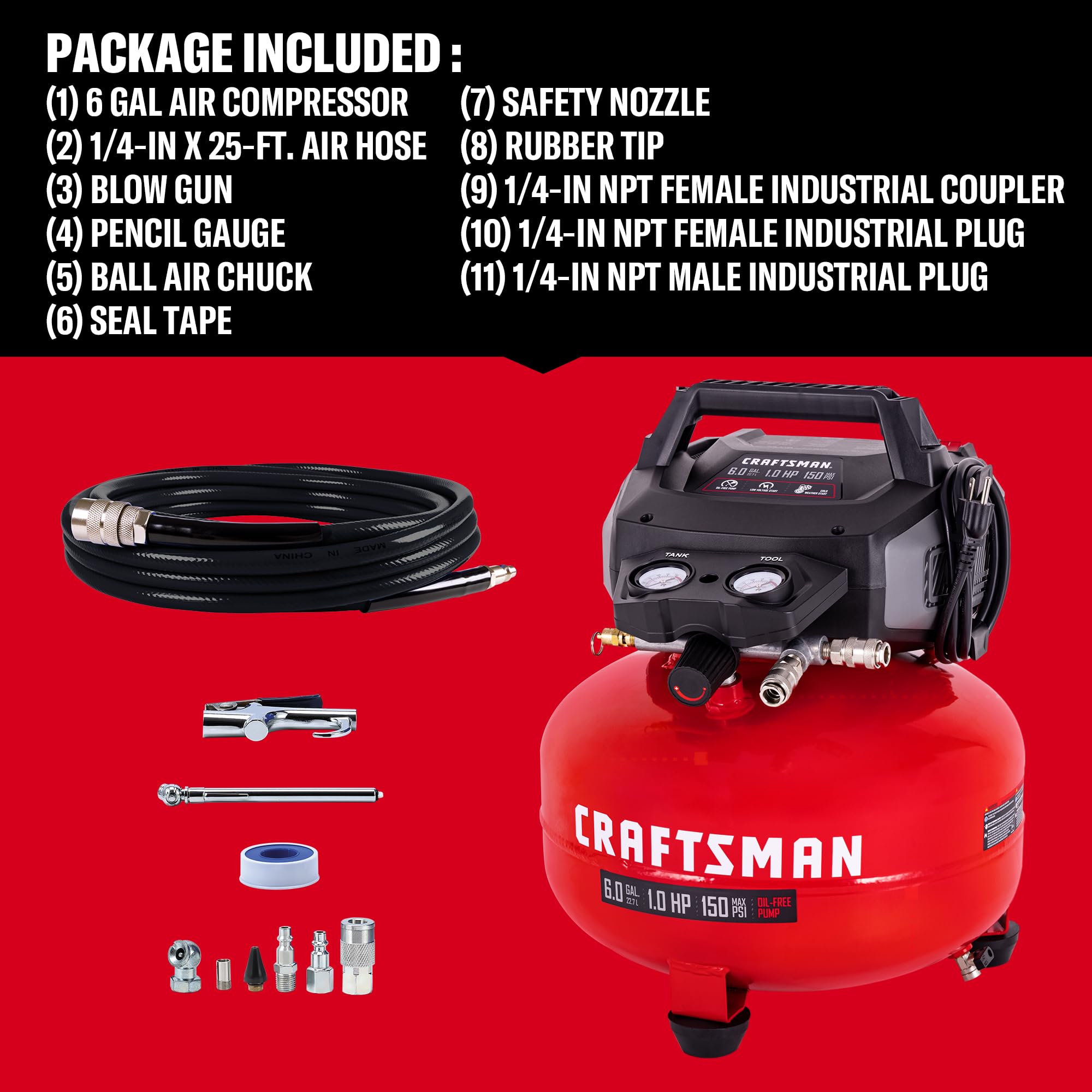 Amazon.com: CRAFTSMAN 6 Gallon Pancake Air Compressor, Portable
